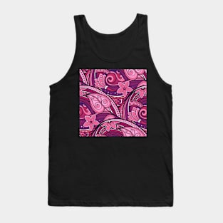 Paisley Print with Vintage Floral Motifs Tank Top